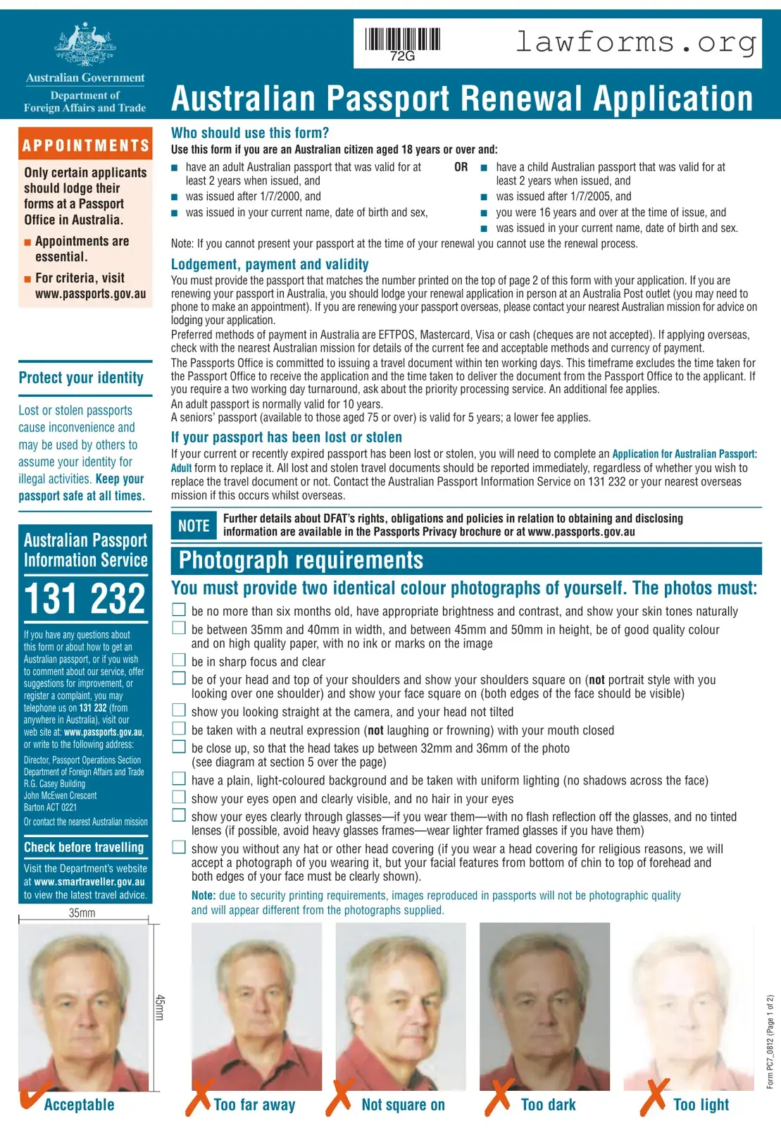Fill Out a Valid Australian Passport Renewal Template
