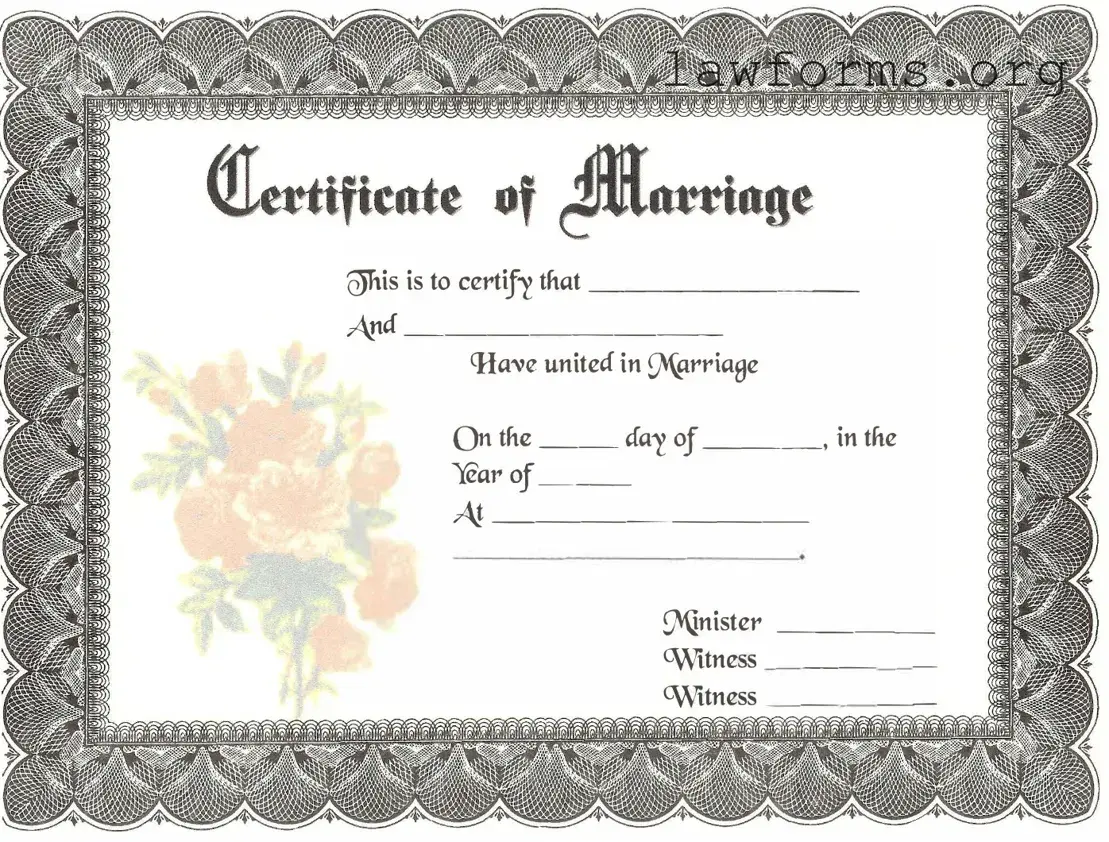 Fill Out a Valid Marriage Certificate Template