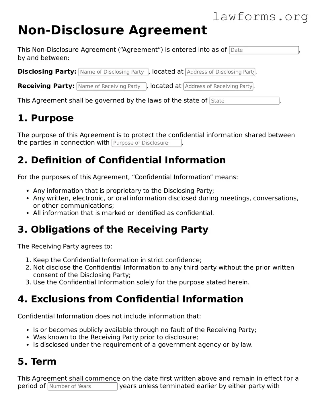 Valid Non-disclosure Agreement Form