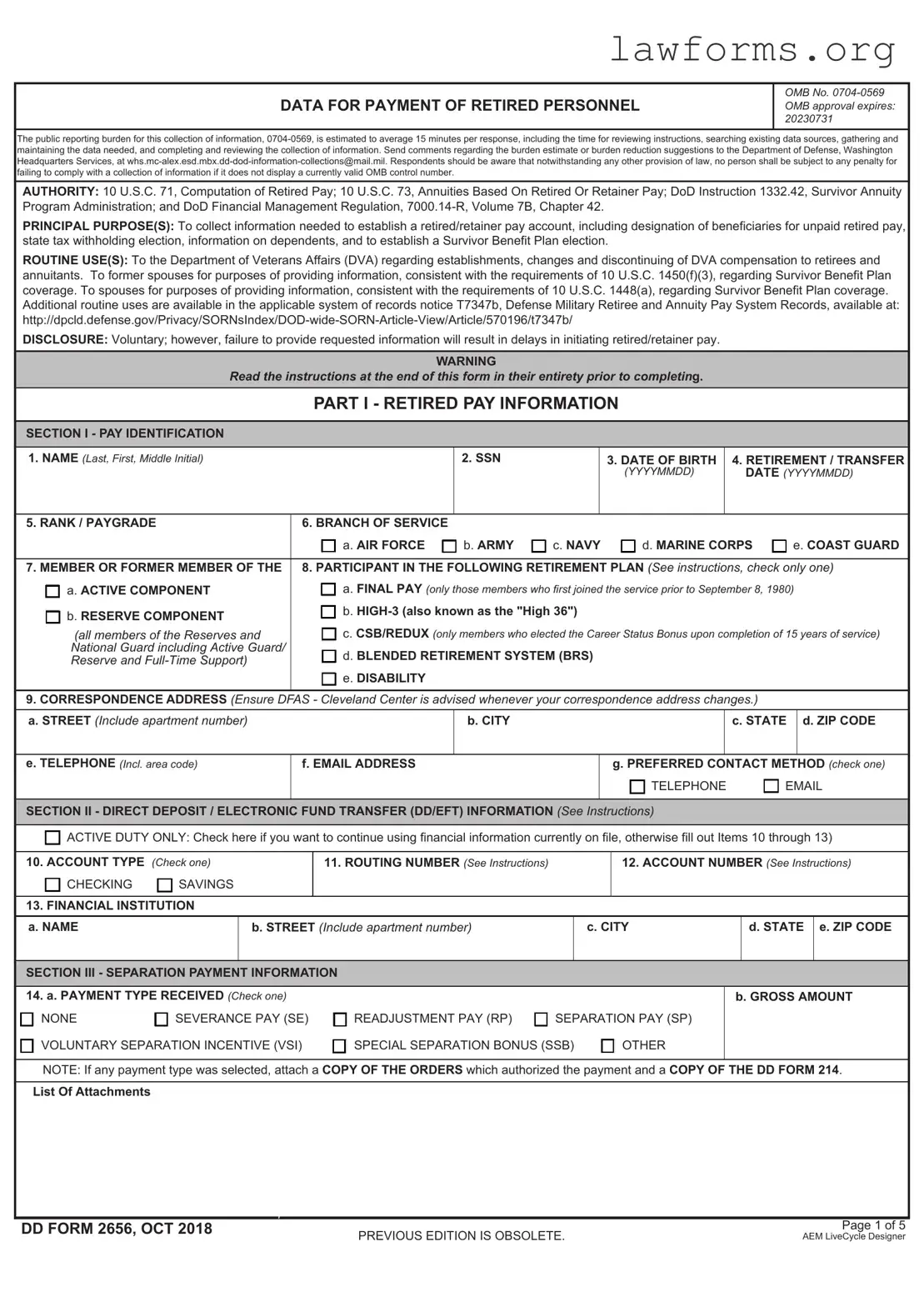 Fill Out a Valid DD 2656 Template