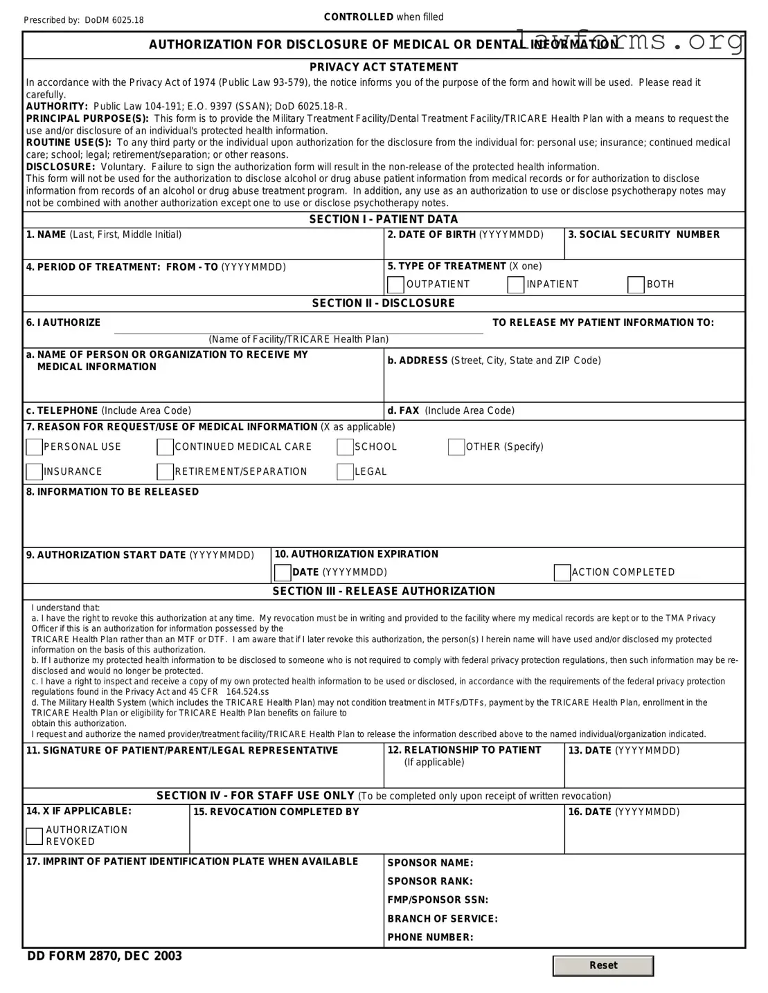 Fill Out a Valid DD 2870 Template