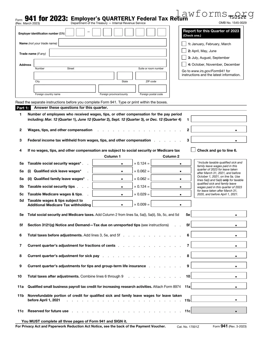 Fill Out a Valid IRS 941 Template