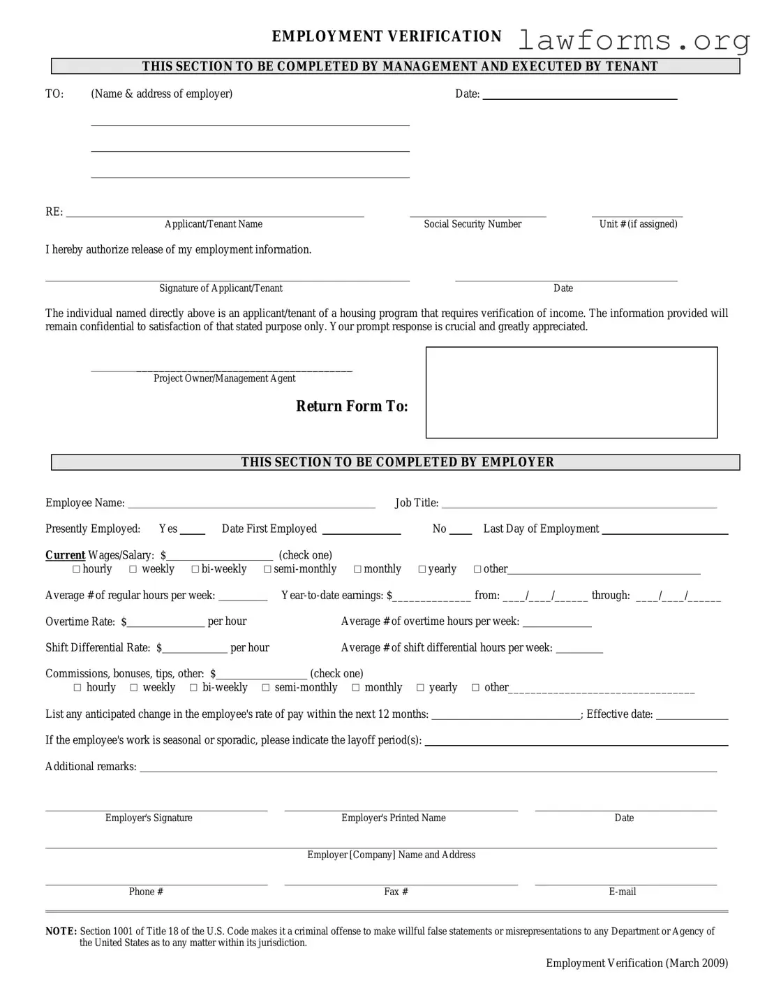 Fill Out a Valid Employment verification form Template