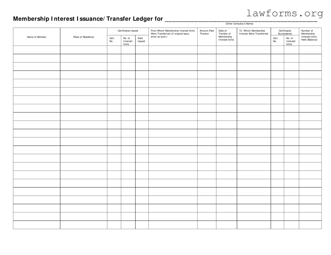 Fill Out a Valid Membership Ledger Template