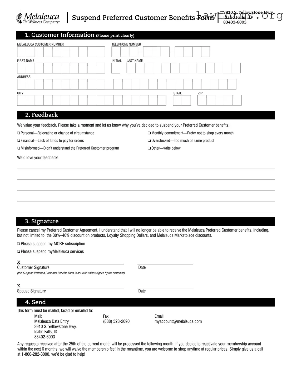 Fill Out a Valid Melaleuca Cancellation Template