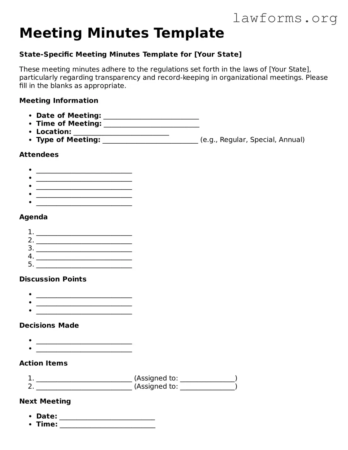 Valid Meeting Minutes Form