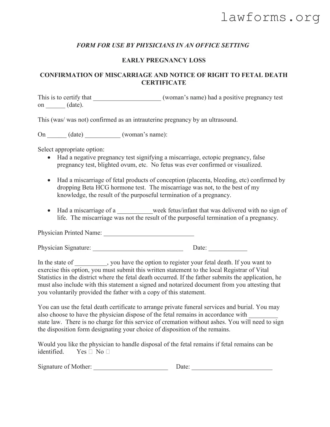 Fill Out a Valid Miscarriage Discharge Paper Template