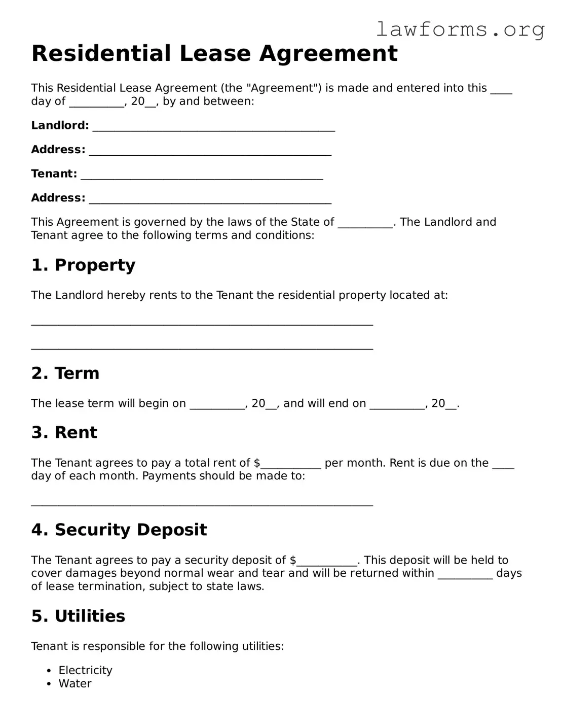 Valid Lease Agreement Form