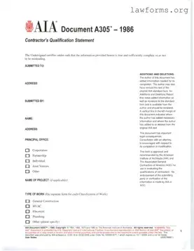Fill Out a Valid AIA A305 Template