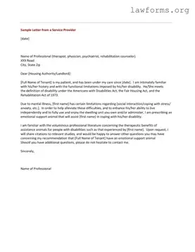Fill Out a Valid Emotional Support Animal Letter Template