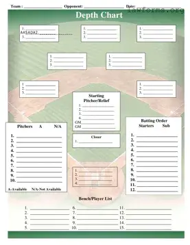 Fill Out a Valid Baseball Field Lineup Template