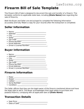 Valid Firearm Bill of Sale Form