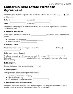 Attorney-Approved Real Estate Purchase Agreement Template for the State of California