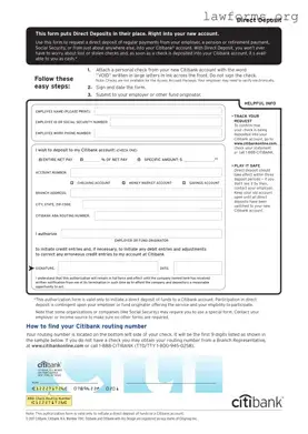 Fill Out a Valid Citibank Direct Deposit Template