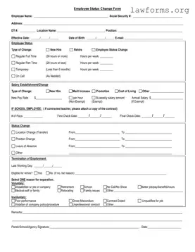 Fill Out a Valid Employee Status Change Template