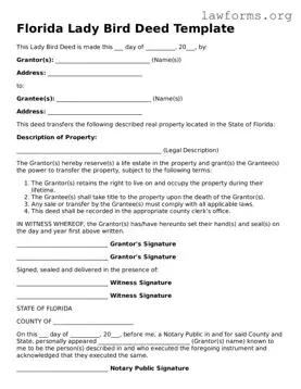 Attorney-Approved Lady Bird Deed Template for the State of Florida