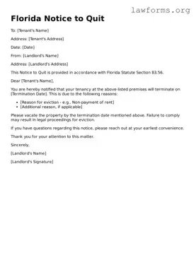 Attorney-Approved Notice to Quit Template for the State of Florida