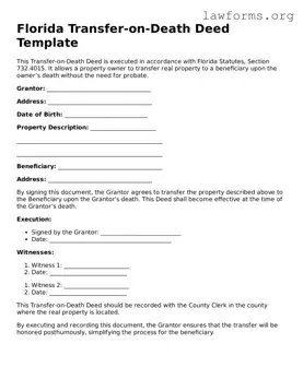 Attorney-Approved Transfer-on-Death Deed Template for the State of Florida