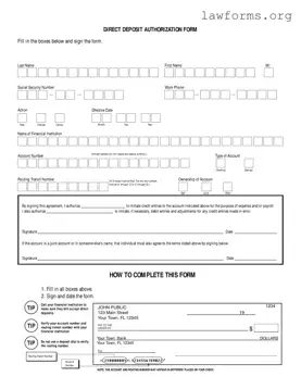 Fill Out a Valid Generic Direct Deposit Template