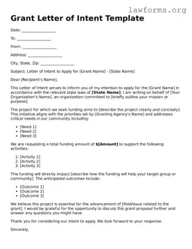 Valid Grant Letter of Intent Form