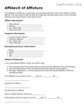 Valid Affidavit of Affixture Form