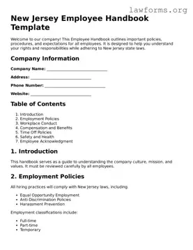 Attorney-Approved Employee Handbook Template for the State of New Jersey