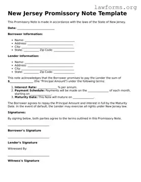Attorney-Approved Promissory Note Template for the State of New Jersey