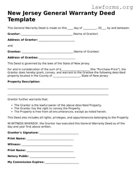 Attorney-Approved Deed Template for the State of New Jersey