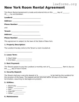 Attorney-Approved Room Rental Agreement Template for the State of New York
