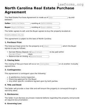 Attorney-Approved Real Estate Purchase Agreement Template for the State of North Carolina