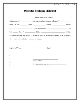 Fill Out a Valid Notarized Odometer Statement Template