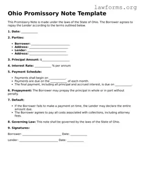 Attorney-Approved Promissory Note Template for the State of Ohio