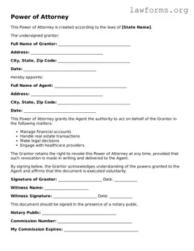 Valid Power of Attorney Form