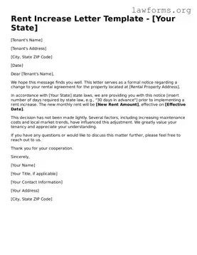 Valid Rent Increase Letter Form