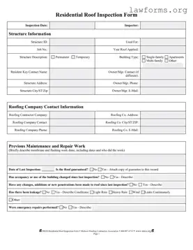 Fill Out a Valid Roof Inspection Template
