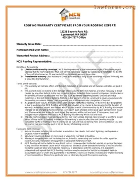 Fill Out a Valid Roofing Warranty Certificate Template