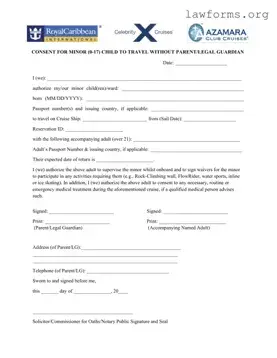 Fill Out a Valid Royal Caribbean Parental Consent Template