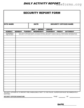 Fill Out a Valid Security Guard Daily Report Sample Template