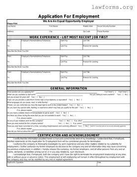 Fill Out a Valid Spanish Application Employment Template