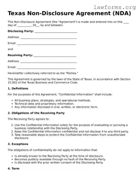 Attorney-Approved Non-disclosure Agreement Template for the State of Texas