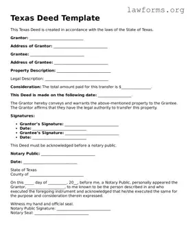 Attorney-Approved Deed Template for the State of Texas