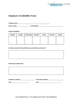 Fill Out a Valid Employee Availability Template