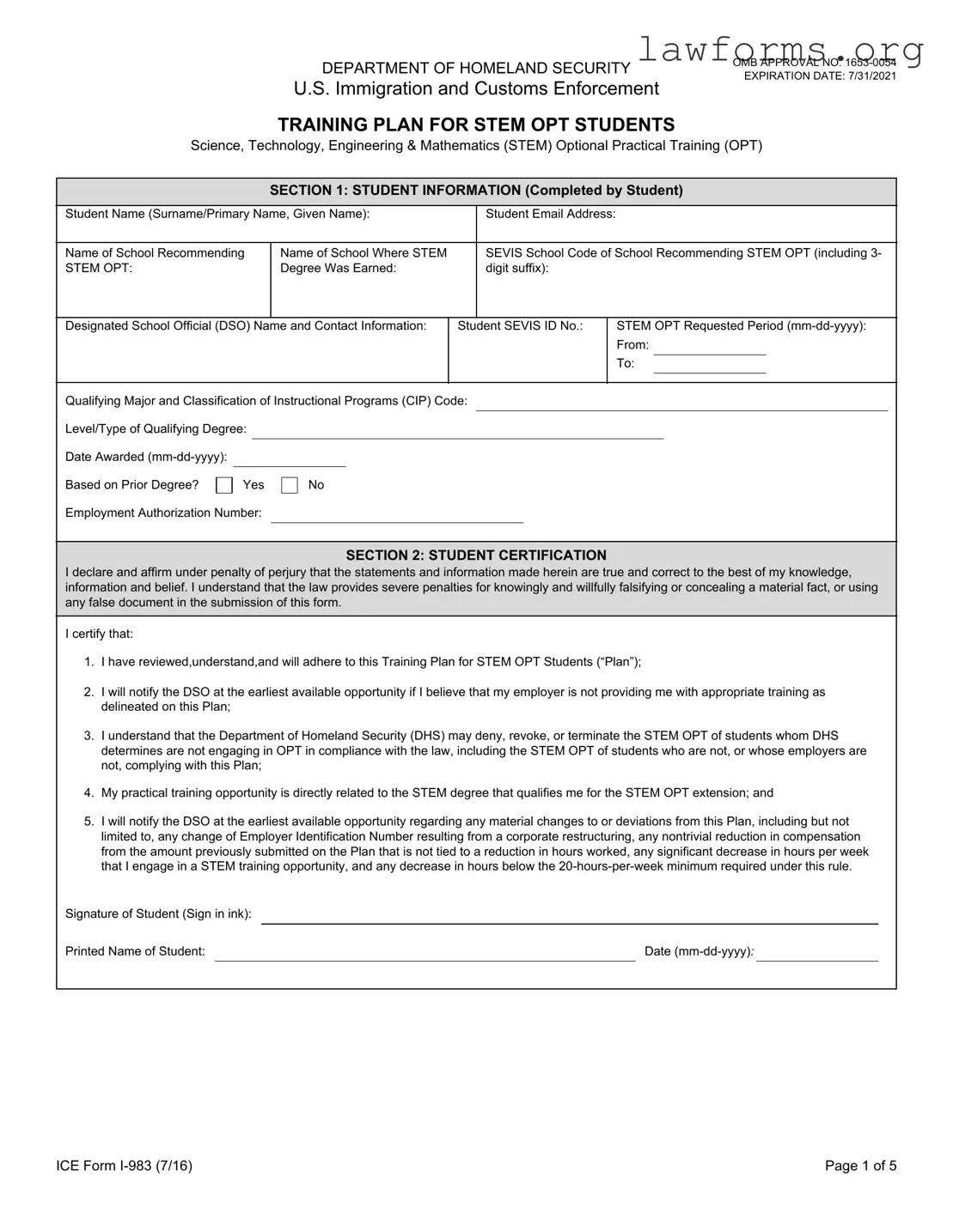 Fill Out a Valid ICE I-983 Template