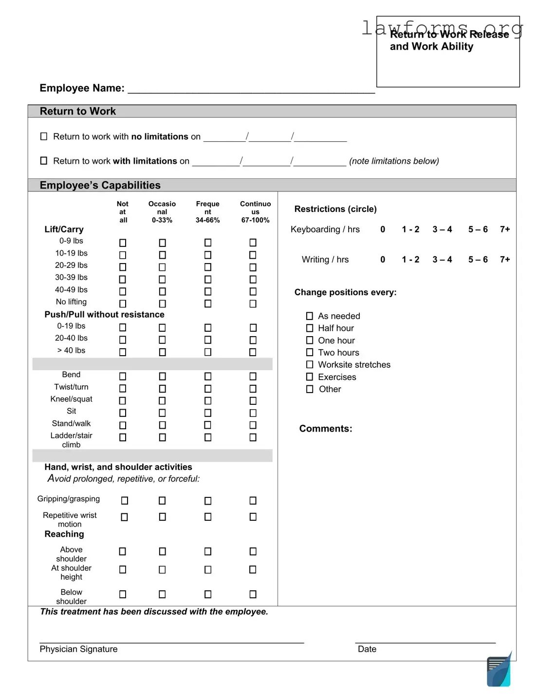 Fill Out a Valid Work Release Template